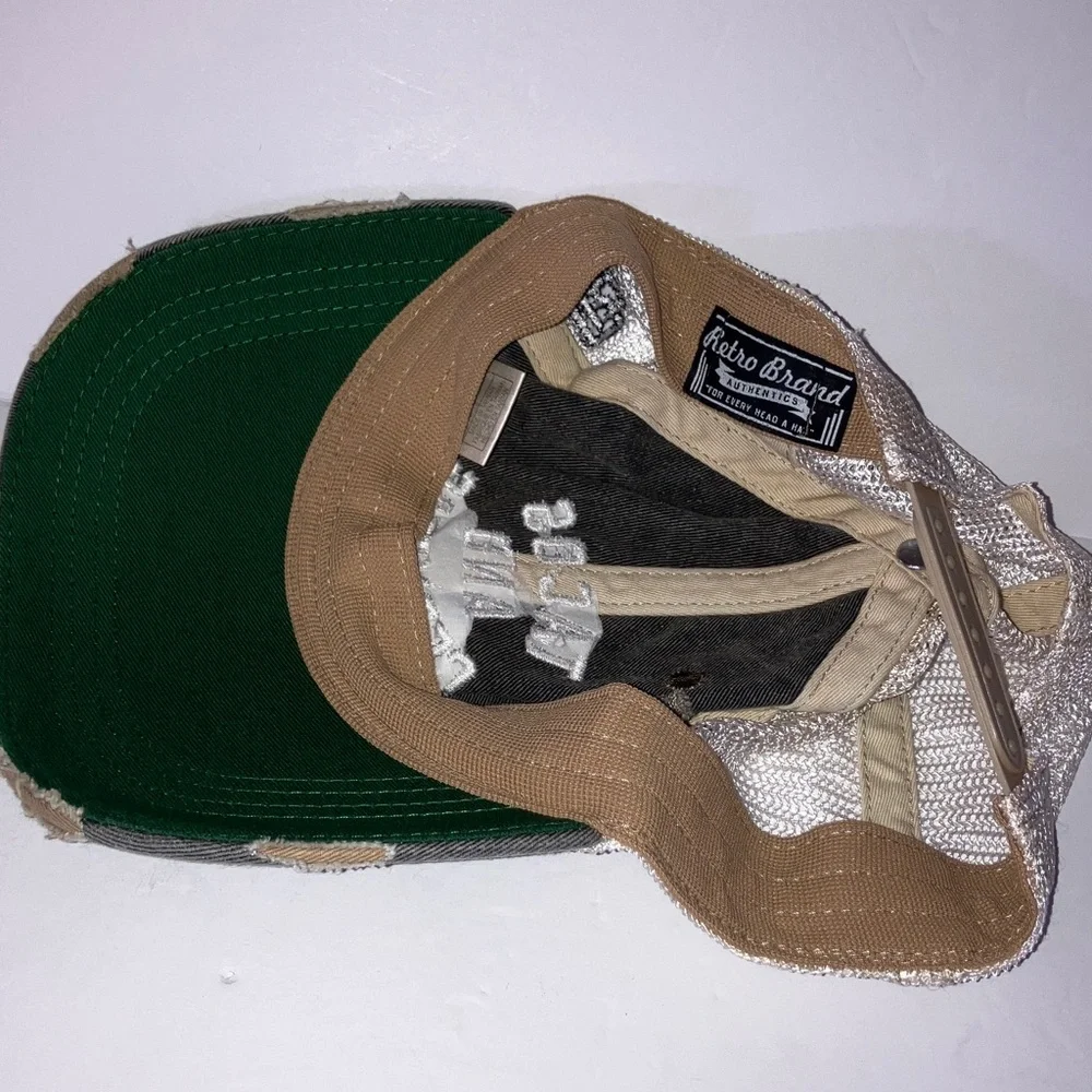 Retro Distressed Black and‎ Tan SnapBack Trucker Hat Tacos and Cervezas